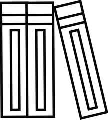 simple books black and white outline icon design