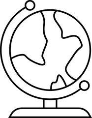 simple globe black and white outline icon design
