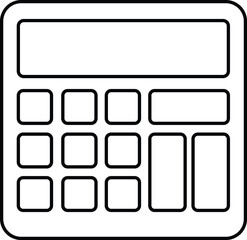 simple calculator black and white outline icon design