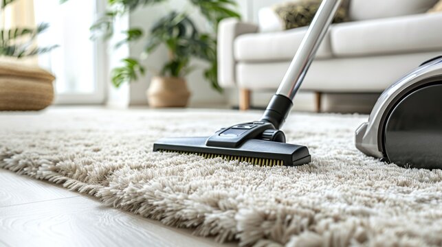 Carpet cleaning machine in living room