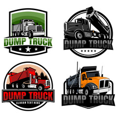 dump truck logo design icon illustration vector set