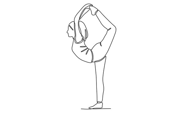 recommend clip art: continuous Line art of Woman Yoga Pose