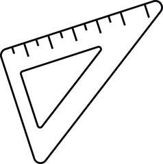 simple triangle ruler outline icon design