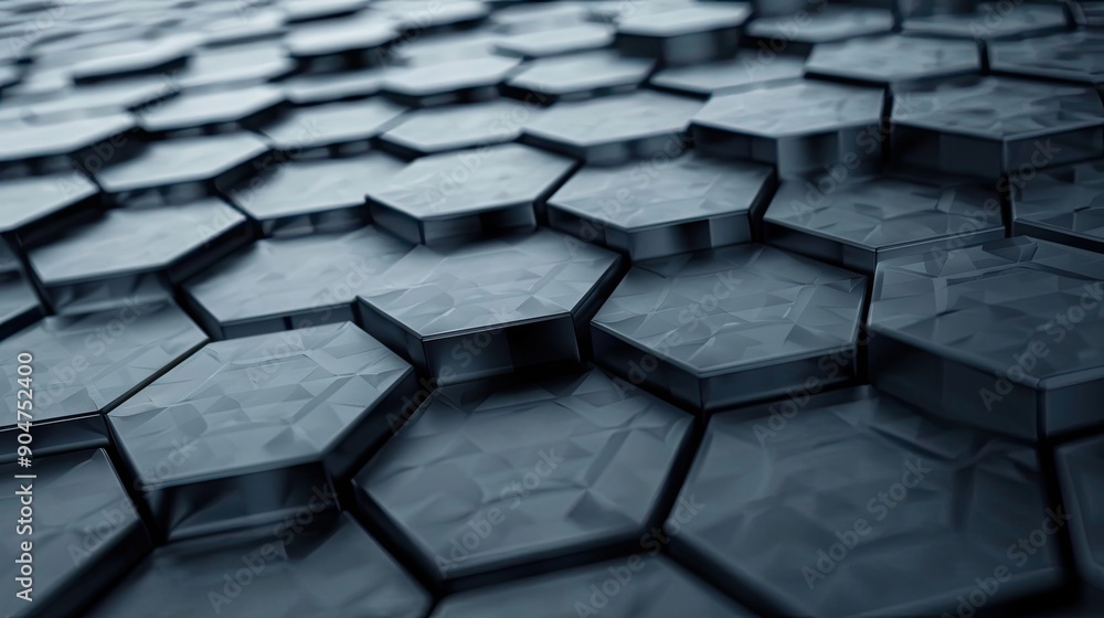 Poster abstract pattern of gray hexagon shapes