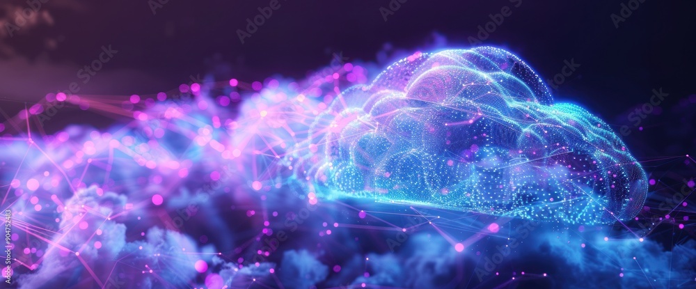 Poster abstract cloud network visualization