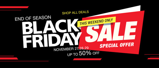 Black friday sale banner layout design vector illustration