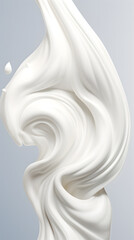Digital white cream curve sculpture abstract graphic poster background