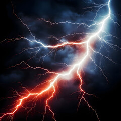 Abstract realistic nature lightning thunder background . Bright curved line on isolated texture overlays