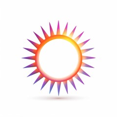 This abstract minimalist sun icon features a circular pattern and vibrant hues, symbolizing energy and optimism.