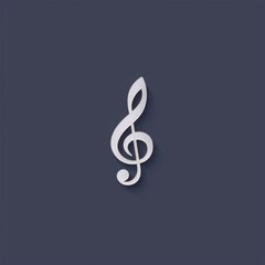 Fototapeta premium This minimalist music note icon, rendered in a flat design, emphasizes harmony and rhythm.