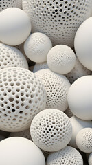 Digital white hollowed out sphere sculpture abstract graphic poster background