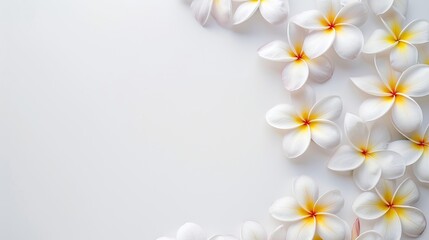 Fototapeta premium White background with plumeria flower