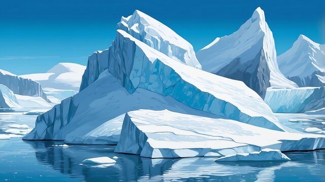 sea ice in antarctica modern pop art