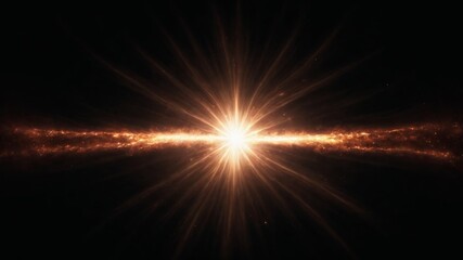 Obraz premium Optical flares on black background, sun shines, high resolution