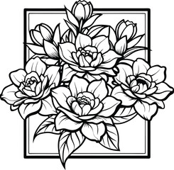  black and white bunch of rose flowers
