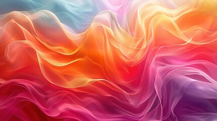 Obraz premium Abstract Rainbow Fabric Texture: A vibrant and captivating abstract image of colorful, flowing fabric in a rainbow gradient. Soft and ethereal, perfect for backgrounds, designs, and artistic projects.