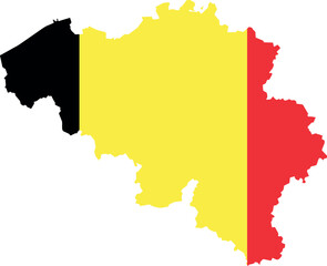 Belgium country map with flag