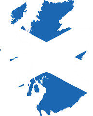 Obraz premium Scotland country map with flag