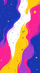 A colorful painting of a stream of light with a blue background. The painting is full of bright colors and has a dreamy, ethereal feel to it