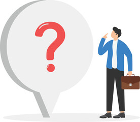 question mark on a blue background, people silhouettes, isometric image

