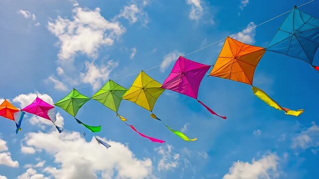 Vibrant kites soaring in the sky