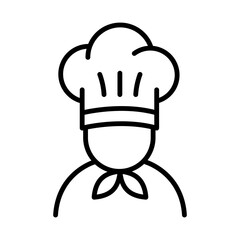 Fototapeta premium Chef in cooking hat line icon. Restaurant, catering, menu, professional, occupation. Chef Cooking line hat logo, badge, icon, sticker, label, emblem, stamp, symbol, black, line circle, flat vector.