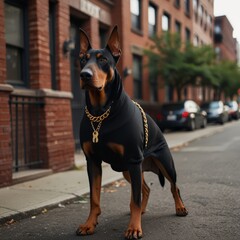 portrait of a black dog
