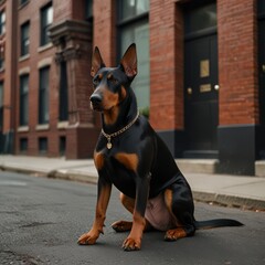portrait of a black dog