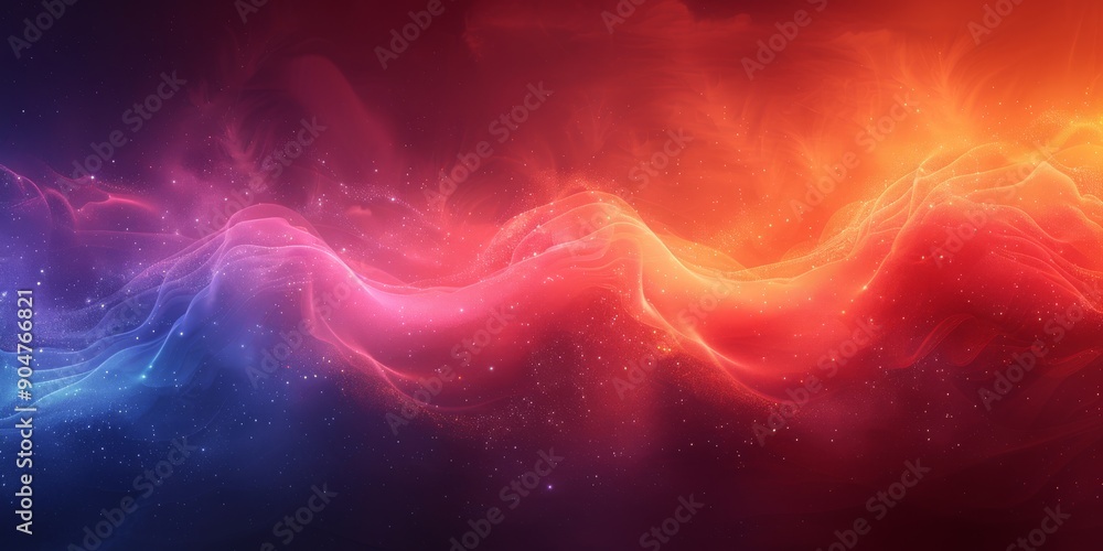 Poster dynamic and mesmerizing waves of colorful energy in an abstract digital aesthetic