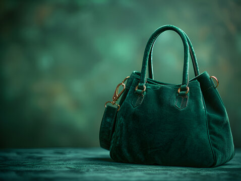 Elegant Green Purse Resting on a Table