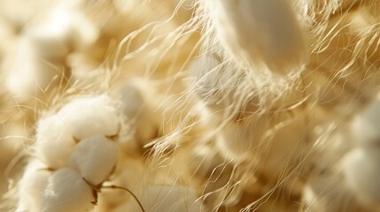 Close-Up of Cotton Fibers in Natural Light