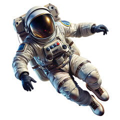 astronaut floating in space on transparent background