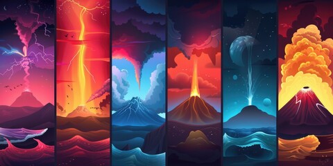 Volcanic eruption illustration