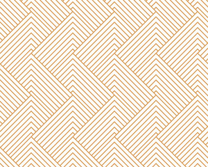 Abstract geometric pattern with stripes, lines. Seamless vector background. White and golden ornament. Simple lattice graphic design