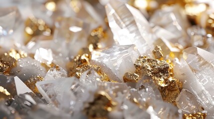 Glittering Crystals with Gold Accents