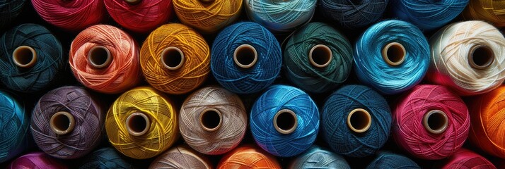 Colorful spools of thread