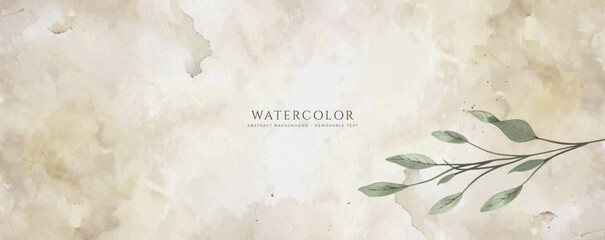 Abstract horizontal watercolor background. Hand drawn vector texture. Brush stroked painting pastel color watercolour