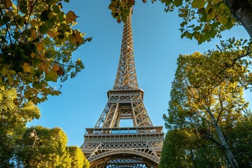 La Tour d-Eiffel on the bank of Seine in Paris, France