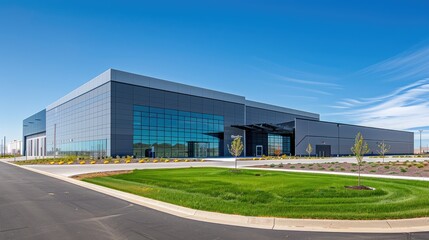 Obraz premium Modern Commercial Building with Glass Facade