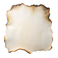 burn paper page edge with fire on transparent background