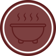 Hot Bath Vector Line Double Circle Maroon