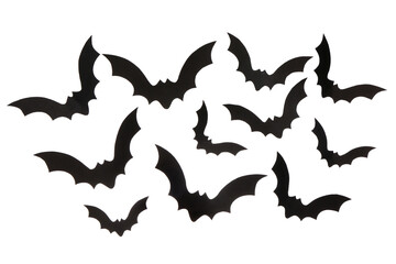 Paper bats for Halloween party on white background