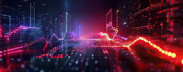 Obraz premium Digital background perfect for tech processes, neural networks, artificial intelligence, data transfer and security, digital storage, multimedia presentations, scientific studies, education, etc.