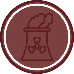 Industrial Emissions Vector Line Double Circle Maroon