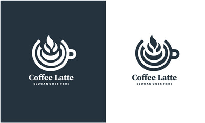 Creative and modern Coffee Latte Art Logo, Icon Vector Design EPS10 file.