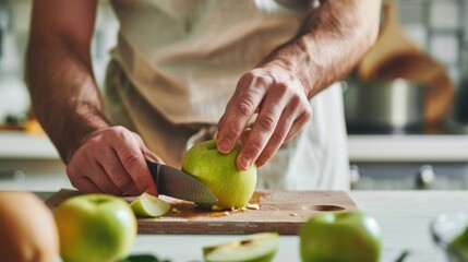 Man Chopping Apples