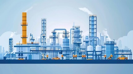 Obraz premium Modern Industrial Manufacturing Plant Scenario