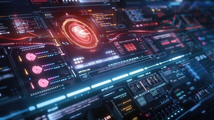 Obraz premium Futuristic Digital Control Interface