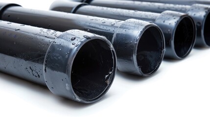 Fototapeta premium Plastic sewer pipe on white background