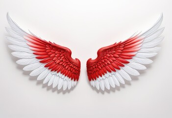Red and White Angel Wings